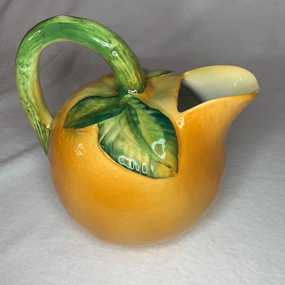 Vintage Orange Tromp L’oeil Pitcher